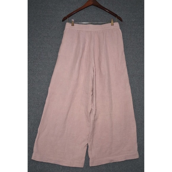 Madewell Pants - Madewell The Untailored Wide Leg Crop Pants Size M Dusty Rose Crepe Gauzy Beach